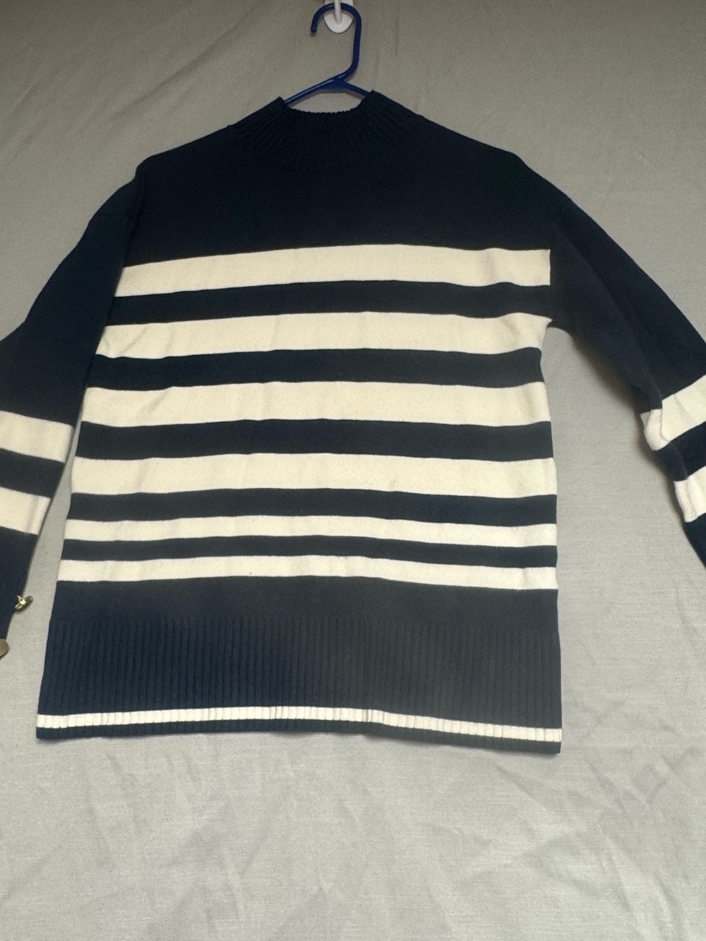 41 Hawthorn Black and White Striped Crewneck Sweater
